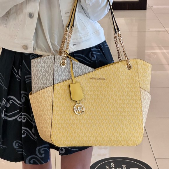Michael Kors Daffodiil Colorblock Jet Set Tote Bag - Retail $558  Mic1 - Picture 12 of 13